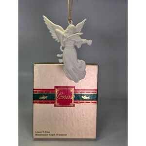 Lenox Renaissance Angel Christmas Ornaments White Holiday with box Vintage